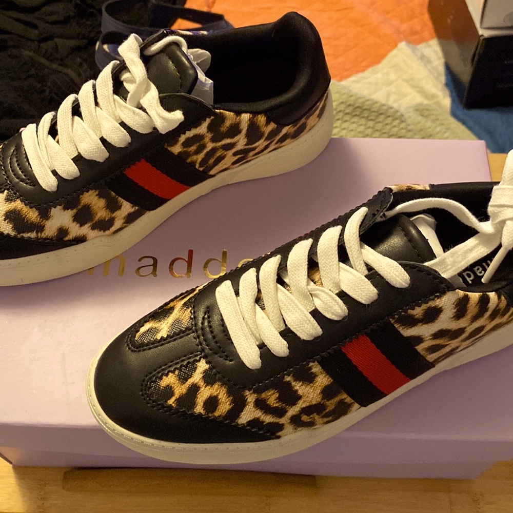 Madden Girl Fiona-W.  Sneakers. 6M Leopard Black NIB